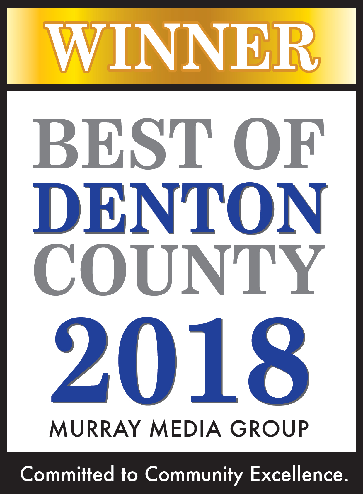 Winner of Best of Denton County 2018